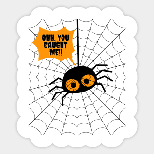 spooky cute spider, funny design Sticker